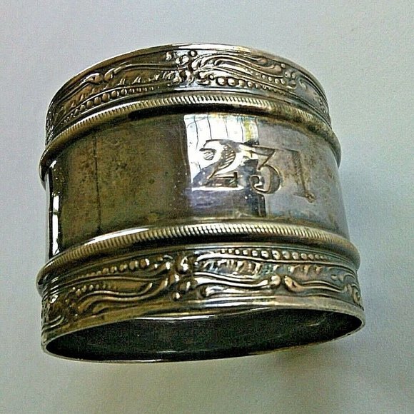 Silver Napkin Ring White Star Line Flag Shipping Ocean liners Titanic's Olympic - Picture 12 of 16